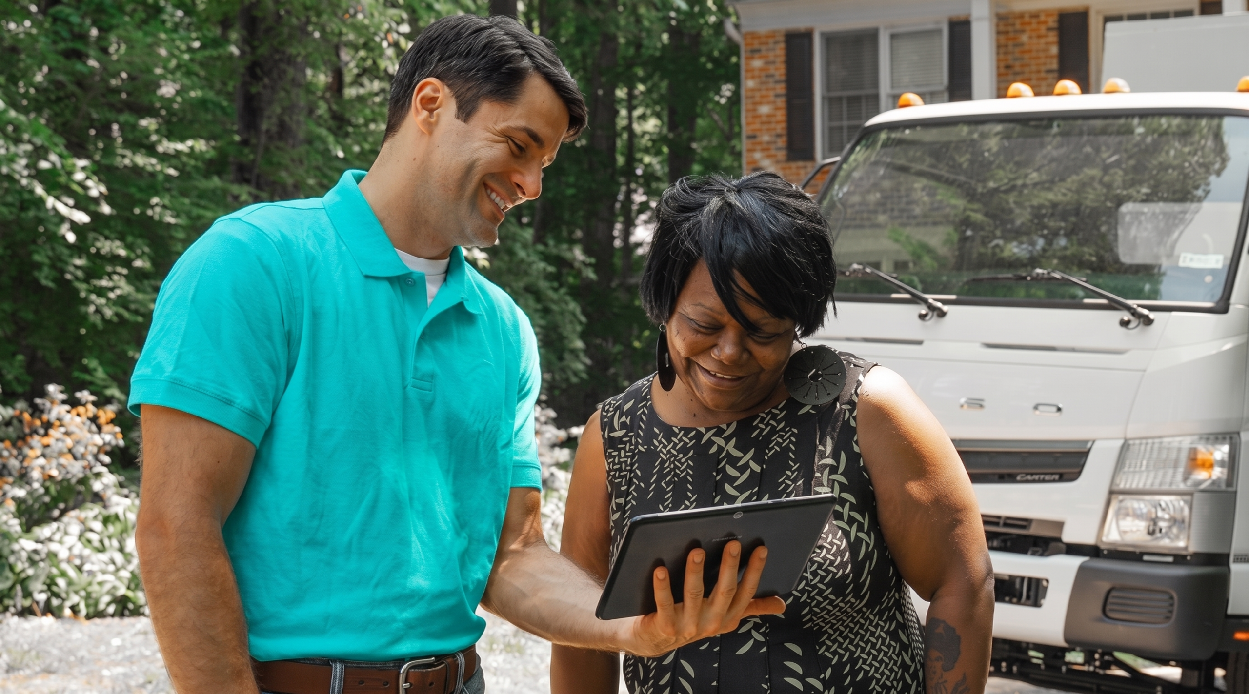Junk Removal Expert with Client